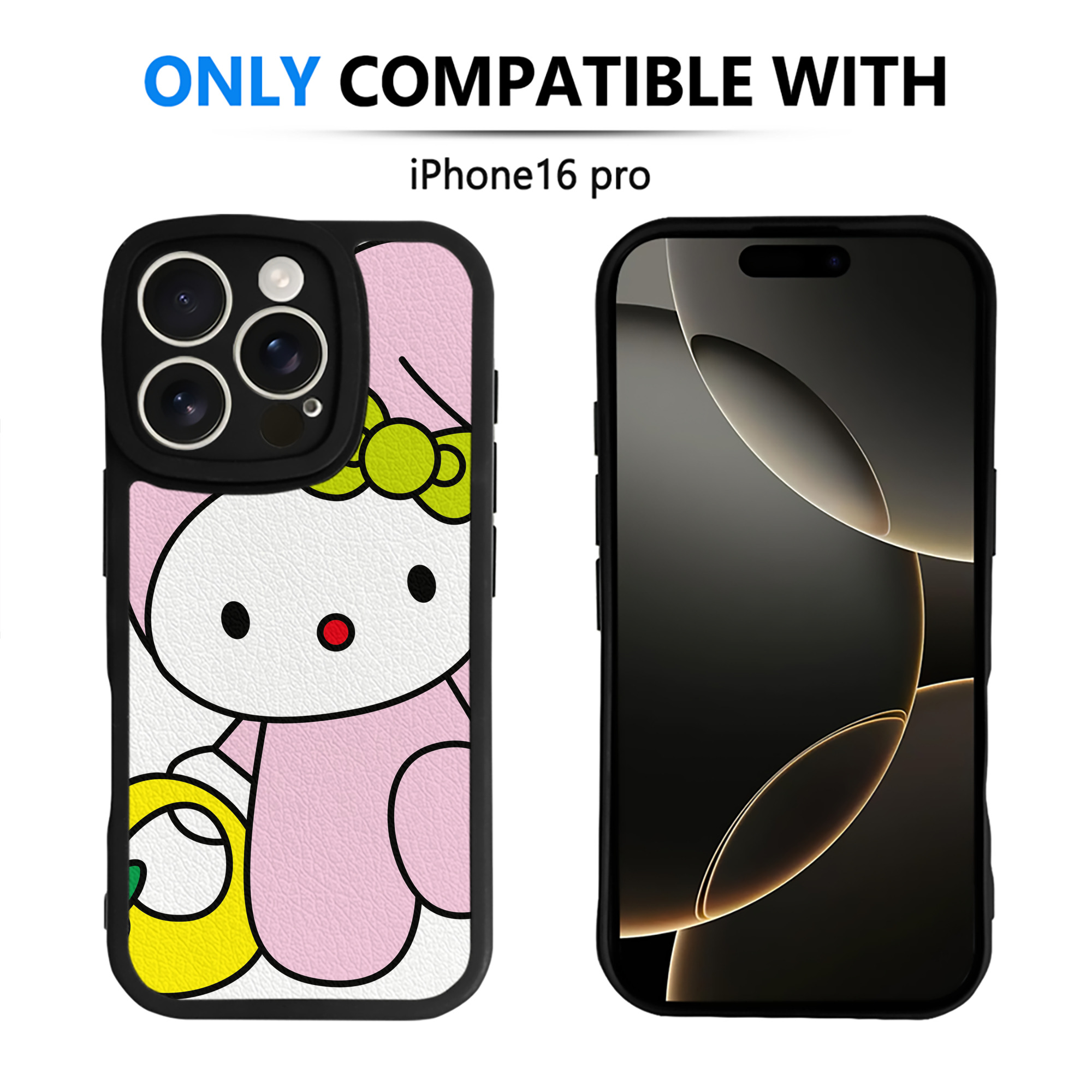 （画像用） Hello Kitty ハローキティ 【iPhone 16シリーズ対応】シリコンスマホケース（レザー調） 材質：シリコン